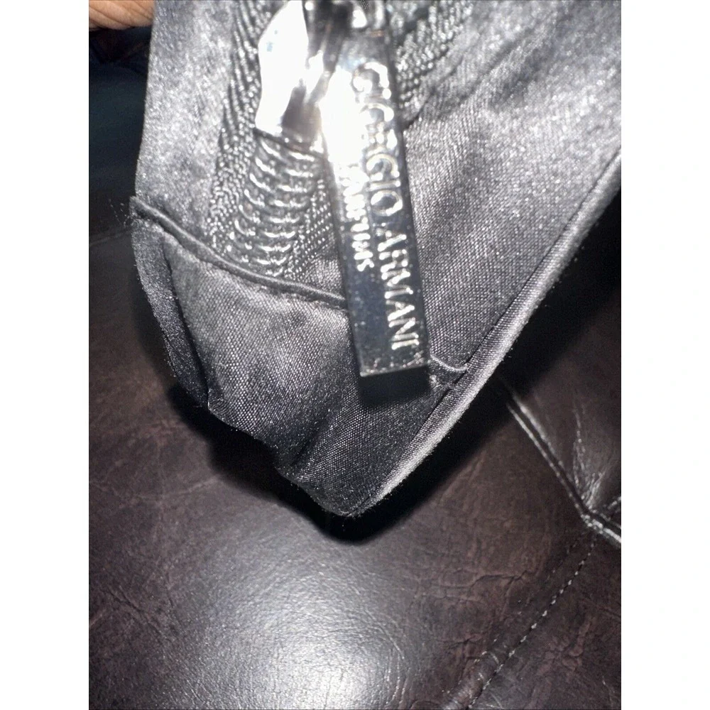 Giorgio Armani Parfums Black Makeup Bag Vanity Case Travel Pouch Cosmetic Clutch